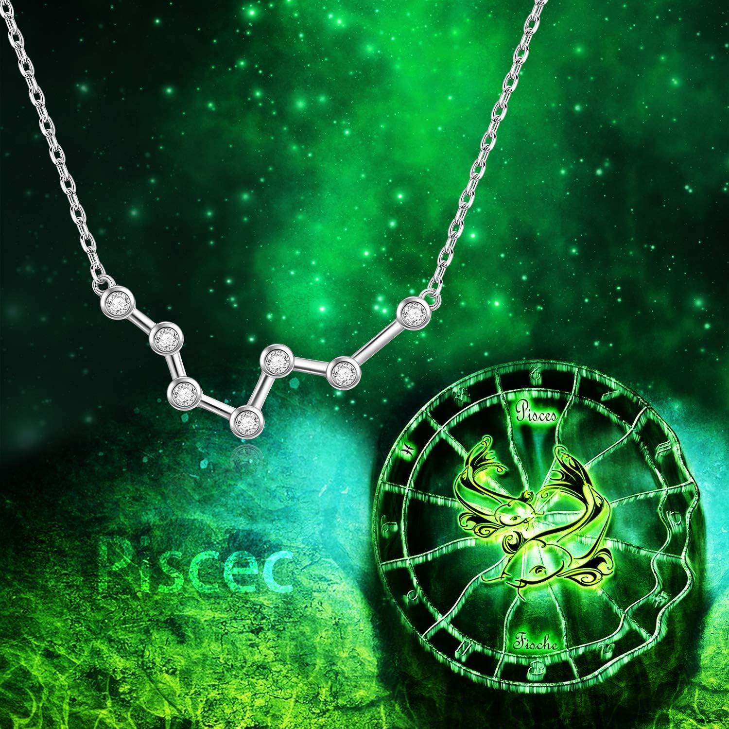 925 Sterling Silver Austrian Crystal Zodiac Sign Pendant Necklace - Gifts for Her (Aries)-0-3