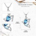 wholesale 925 Sterling Silver Blue Crystal Butterfly Pendant Necklace-0-3