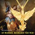 wholesale Gold 925 Sterling Silver Guardian Angel Cross Pendant Necklace Catholic  for Women Men Boys Girls-0-5