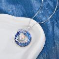 wholesale 925 Sterling Silver Blue Crystal Angel Sisters Pendant Necklaces for Women Girlfriends Gifts Birthdays Xmas Presents-0-2