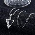 wholesale Sterling Silver Celtic Tiger Eye Necklace for Men Triangle Viking Pendant-0-22