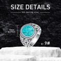 wholesale 925 Sterling Silver Men's Turquoise Rings Wholesale With Intricate Scroll Design-0-4
