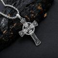 wholesale 925 Sterling Silver Celtic Cross Pendant with Black Onyx Gemstone - Mens Womens Christian Religious s-0-2