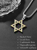 wholesale 925 Sterling Silver Yellow Enamel Star of David Pendant Necklaces for Men s-0-4