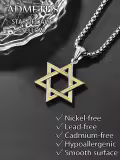 wholesale 925 Sterling Silver Yellow Enamel Star of David Pendant Necklaces Wholesale for Men s-0-4