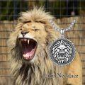 wholesale 925 Sterling Silver Round Lion Head Pendant Necklaces for Men & Women-0-3