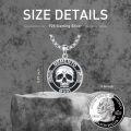 wholesale 925 Sterling Silver & Black Enamel Gothic Skull Memento Mori Pendant Necklace for Men/Women-0-4