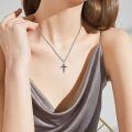 wholesale 925 Sterling Silver Birthstone Cross Necklace for Women Men -0-3