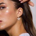 wholesale 925 Sterling Silver Butterfly Dangle Earrings Wholesale With Clear Crystals-0-3