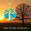 wholesale 14K Gold Sterling Silver Jade Tree of Life Necklace for Women-0-46
