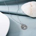 wholesale 925 Sterling Silver Round Tree of Life Pendant Necklace with Symbols and Chain for Women-0-3