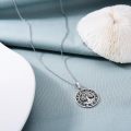 wholesale 925 Sterling Silver Round Tree of Life Pendant Necklace with Symbols and Chain for Women-0-3
