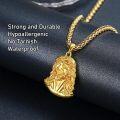 wholesale Gold 925 Sterling Silver Jesus Head Pendant Necklace for Men & Women Religious s-0-1