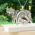 wholesale 925 Sterling Silver Heart-Shaped Fox and Baby Fox Pendant Necklace for Women Girls Mothers' Day Gift-0-3