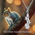 wholesale 925 Sterling Silver Teardrop Crystal Squirrel Necklace for Women Girls Gifts-0-5