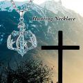 wholesale 925 Sterling Silver Anchor Pendant Necklace Wholesale With Turquoise Inlay-0-1