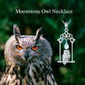 wholesale 925 Sterling Silver Owl with Teardrop Moonstone and Cubic Zirconia Pendant Necklace for Women-0-4
