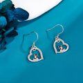 wholesale 925 Sterling Silver Heart-Shaped Dachshund Drop Earrings Gift for Women-0-2