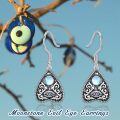 wholesale 925 Sterling Silver Tear Drop Earrings With Eye And Moonstone Design-0-1