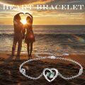 wholesale 925 Sterling Silver Heart Bracelet With Green Gemstone-0-5