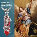 wholesale 925 Sterling Silver Red Quartz Saint Michael Guardian Angel Protect Us Charm Necklace-0-4