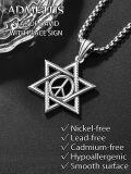 wholesale 925 Sterling Silver Peace Sign in Star of David Pendant Necklace  s for Men Women Boys Girls-0-4
