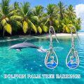 wholesale Sterling Silver Blue Opal Palm Tree Earrings Teardrop Ocean Wave Jewelry-0-14