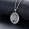 wholesale TOUPOP Christmas Gifts For Women St Christopher Necklace For Men Women 925 Sterling Silver St Christopher Medal For Men Protective Medal Jewelry Protect Us Gifts For Women Men -0-3