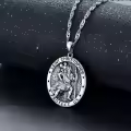 TOUPOP 925 Sterling Silver St Christopher Medal Jewelry Gifts-0-3