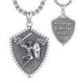 TOUPOP 925 Sterling Silver St Medal Protection Necklace For Men Women-0-0