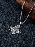 TOUPOP 925 Sterling Silver Celtic Knot Masonic Pendant Necklace-0-3