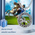 wholesale 925 Sterling Silver 925 Horseman on Unicorn Rune & Compass Pendant Necklace -0-5