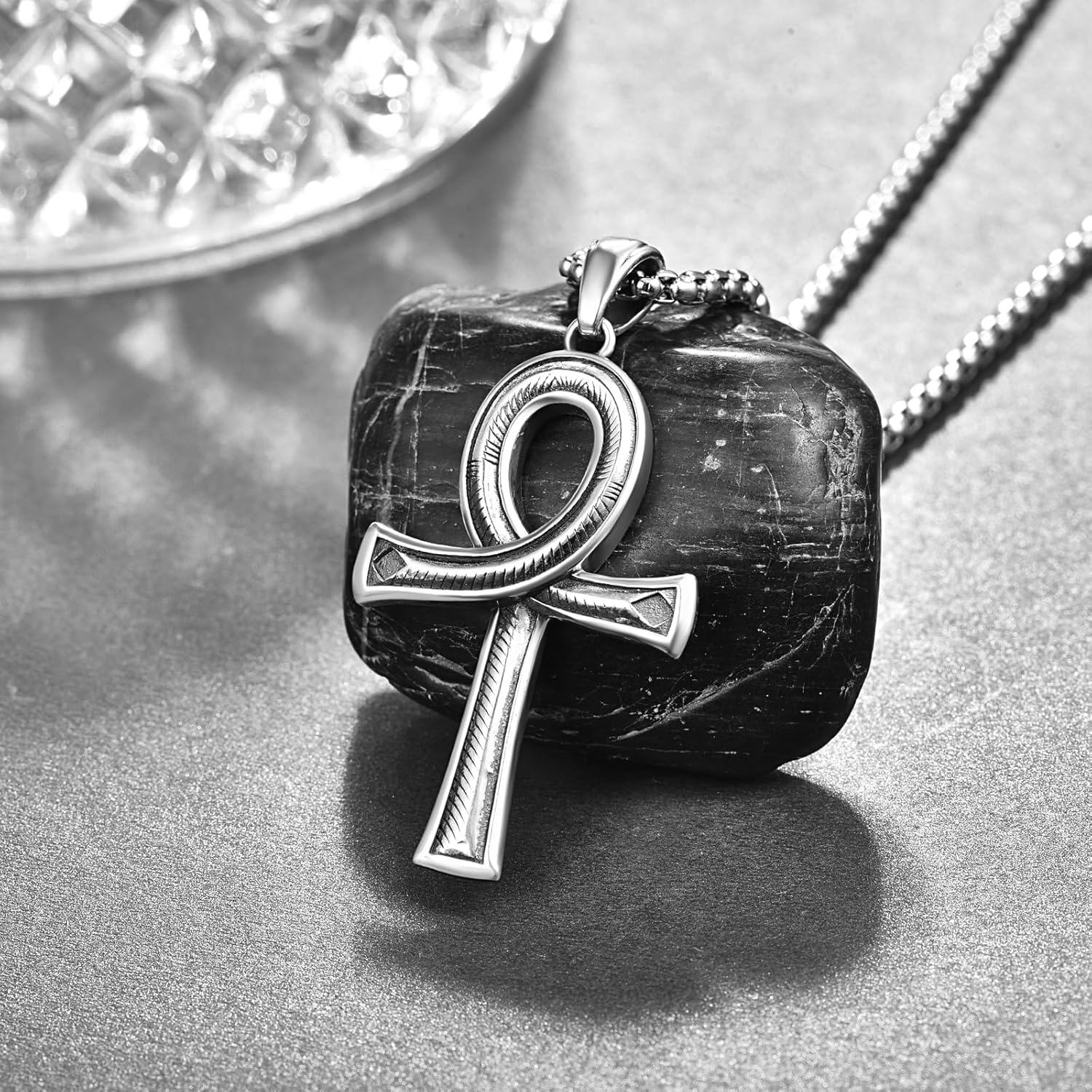 wholesale 925 Sterling Silver Ankh Cross Pendant Necklace for Men & Women - Egyptian Symbol of Life and Immortality s-0-1