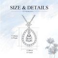 wholesale White Gold Plated Silver & Moissanite Geometric Pear Solitaire Necklace, 1.0ct Pear Cut with GRA Card, Hypoallergenic Jewelry Gift for Women-0-4