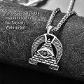 wholesale 925 Sterling Silver Evil Eye Pyramid Pendant Necklace  for Men Punk Protection Jewelry-0-1