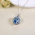 wholesale 925 Sterling Silver Blue Crystal Hummingbird Heart Tear Drop Pendant Urn Keepsake Necklace for Ashes Memorial s for Men & Women-0-2