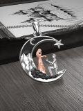 wholesale 925 Sterling Silver Black Onyx Star and Mountain Landscape Proposal Scene Pendant Necklace for Women-0-4