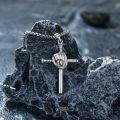 wholesale 925 Sterling Silver Cross with Baseball Glove and Bat Charm Pendant Necklace for Men-0-3