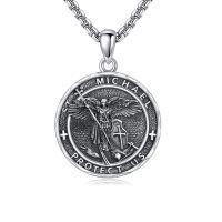 wholesale 925 Sterling Silver St Michael Pendant Necklace Protect Us Design-Archangel Michael