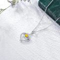 TOUPOP Sterling Silver Topaz November Birthstone Pendant Necklace Gift-0-4