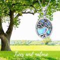 wholesale 925 Sterling Silver Abalone Shell Heart Tree of Life Photo Locket Pendant Necklace for Women Wife Girlfriend Gift 48cm Chain Length-0-5