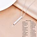 wholesale  Metal Sterling Silver Stone Morse Code Necklace Secret Message Jewelry Gifts -0-7