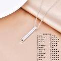 wholesale 925 Sterling Silver Morse Code BFF Heart Pendant Necklace Secret Message Gift for Best Friends-0-7