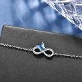 wholesale 925 Sterling Silver Blue Butterfly Infinity Love Friendship Bracelet Gifts for Sister Best Friend Forever Jewelry-0-1