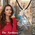 wholesale S925 Sterling Silver Moonstone Celtic Knot Necklace for Men & Women – Hypoallergenic, Durable, Gift Box Included-0-3