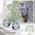 wholesale Sterling Silver Blue Crystal Tree of Life Animal Earrings (Cardinal Owl Fox Snake Sloth Giraffe) Dangle Jewelry Gift for Women-0-29