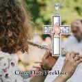 wholesale 925 Sterling Silver Musical Angel Cross Pendant Necklace for Women Gifts-0-1
