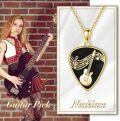 wholesale Sterling Silver Guitar Pick Pendant Necklace Musical Jewelry Gift-0-5