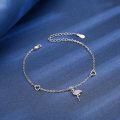 wholesale 925 Sterling Silver Pink Crystal Flamingo Charm Bracelet w/Adjustable Chain - 7+2 Length-0-1