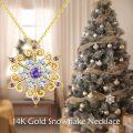 wholesale 14K Gold Purple Crystal Snowflake Pendant Necklace for Women Winter Holiday s-0-1